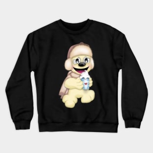 A cold bear with a hot drink Crewneck Sweatshirt